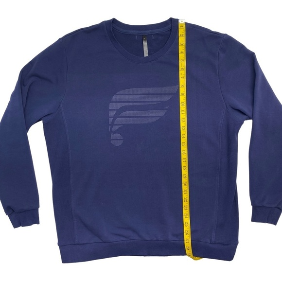 Fabletics Mens The Courtside Crew Navy Reflective Dot Logo French Terry Crew XXL - Picture 9 of 13